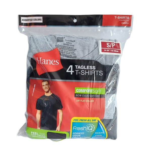 NWT Hanes Men's Multi Color Crew Neck T-Shirt Und - Picture 2 of 4